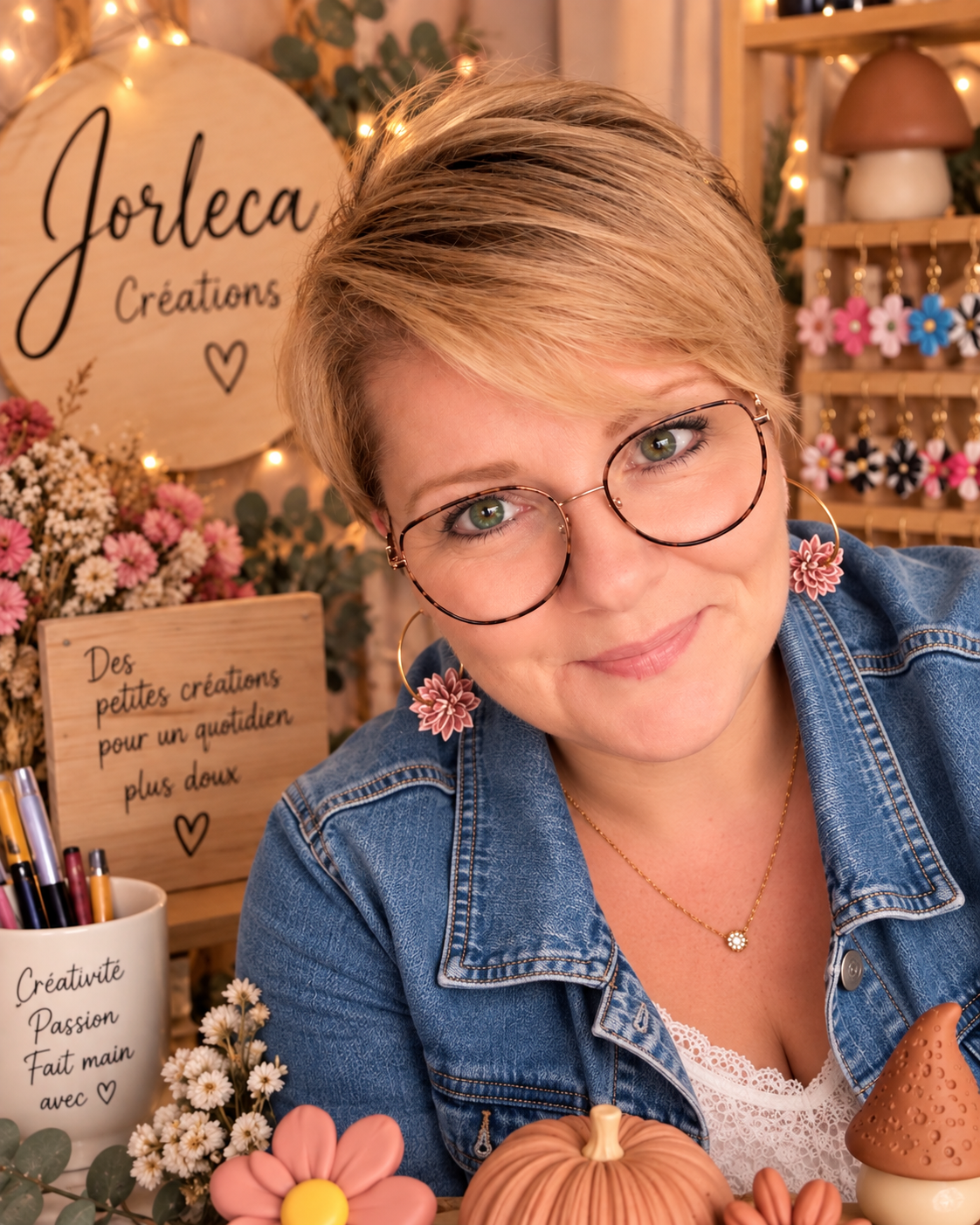 Nadine dans son atelier