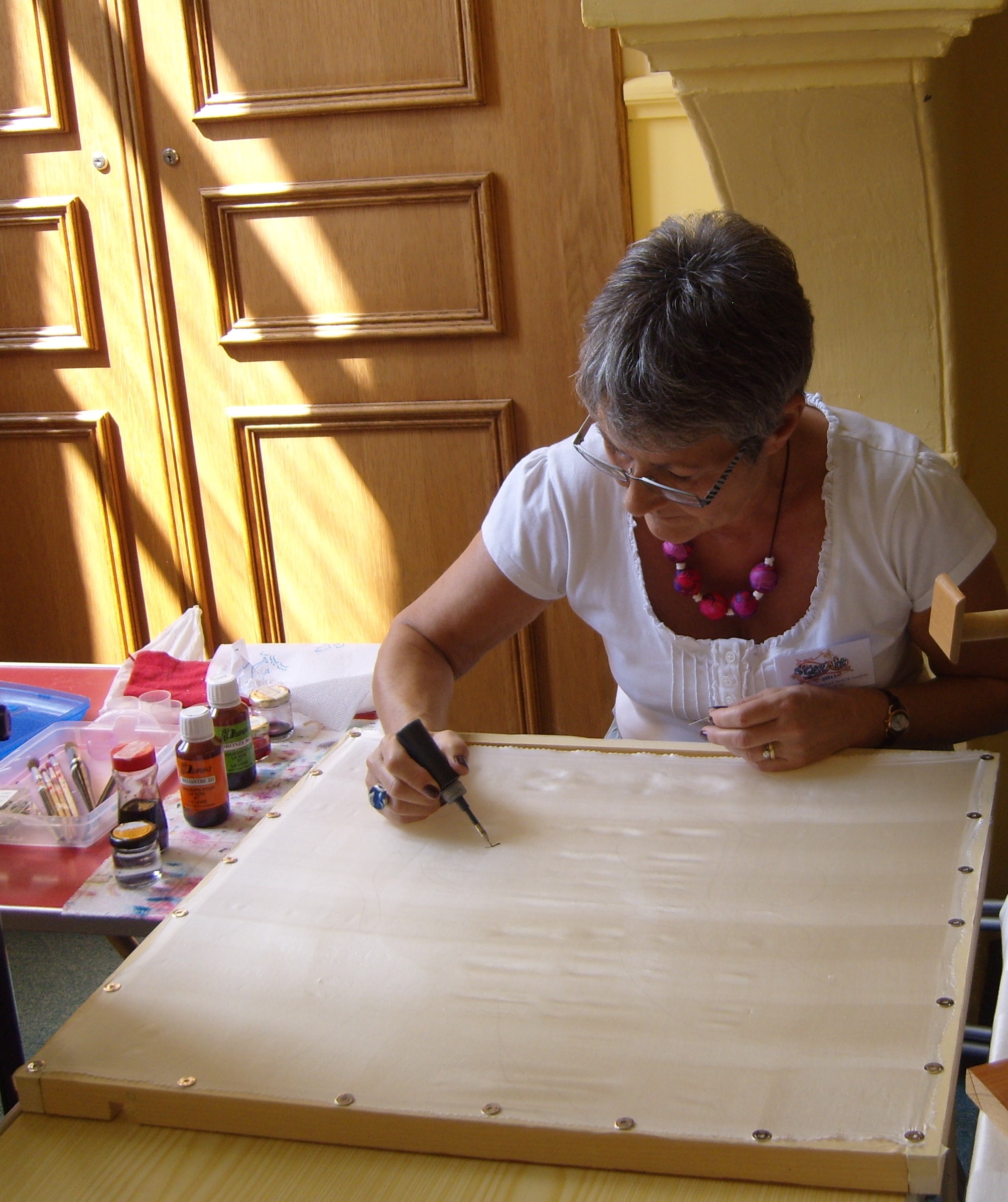 Portrait de Jocelyne, textile