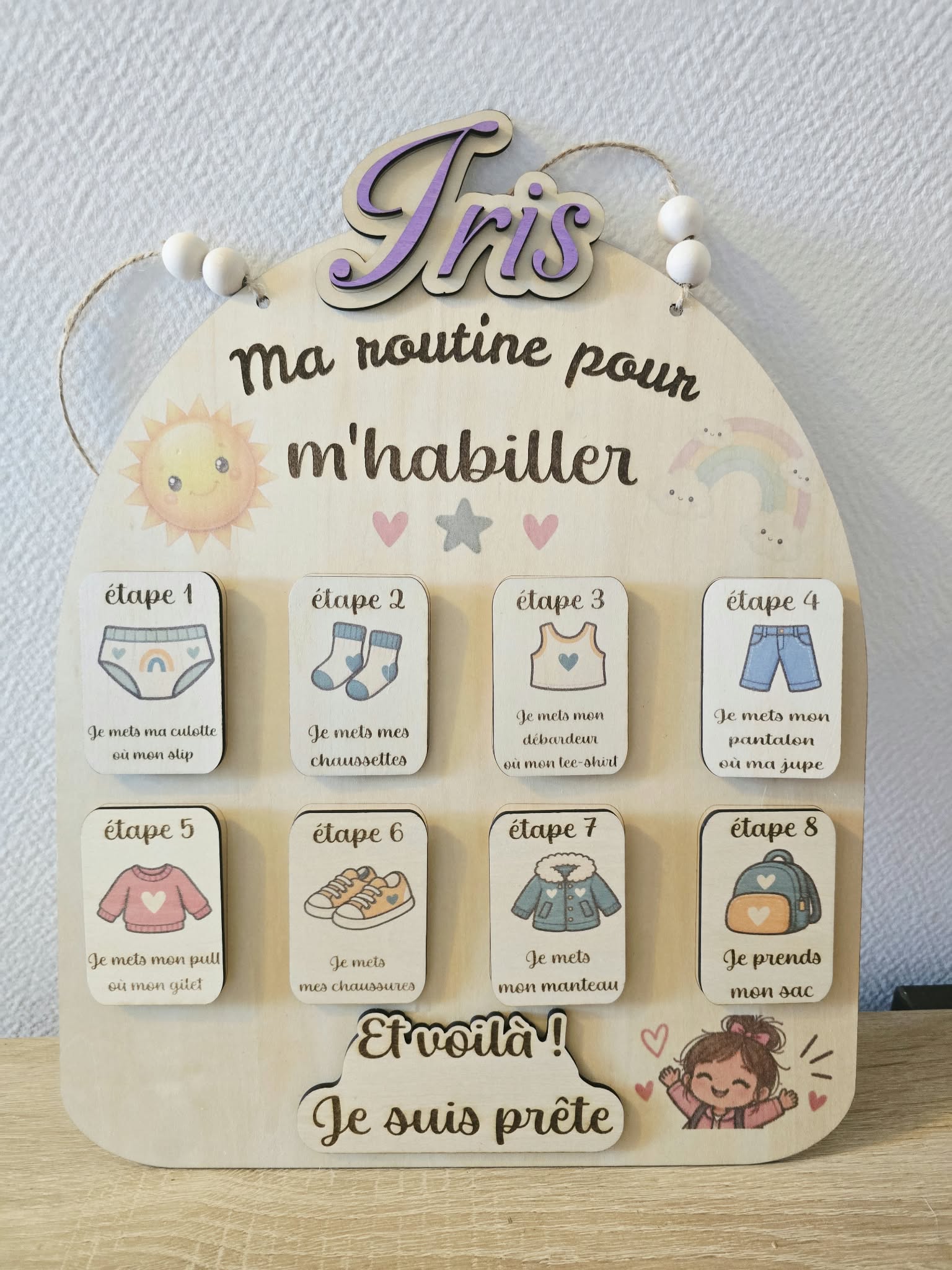 Tableau de routine enfant « Ma routine pour m’habiller » — visuel 1