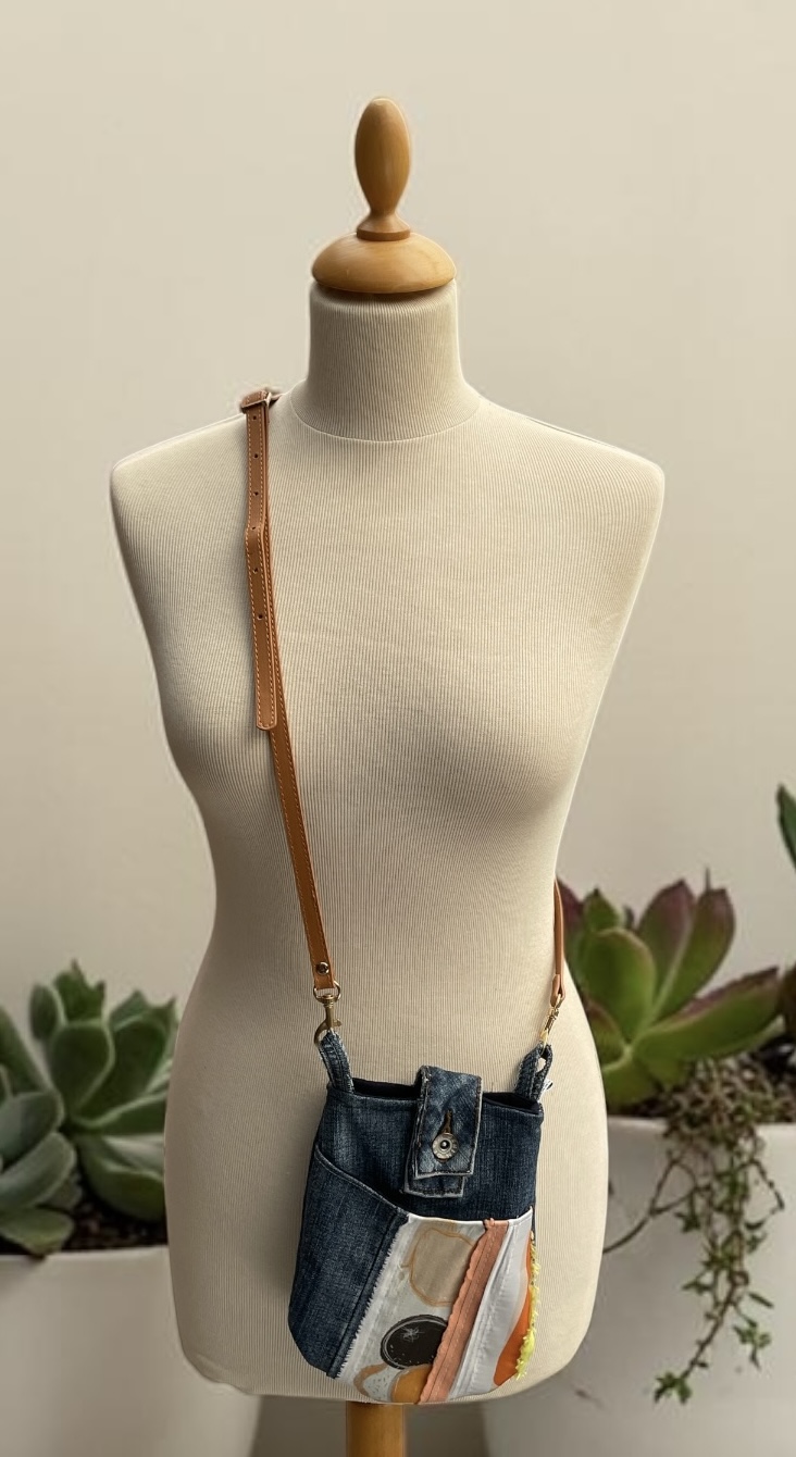 sac pochette bandoulière en jeans upcyclés 18 — visuel 3