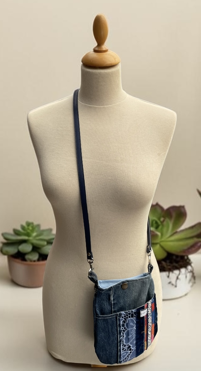 sac pochette bandoulière en jeans upcyclés 22 — visuel 3