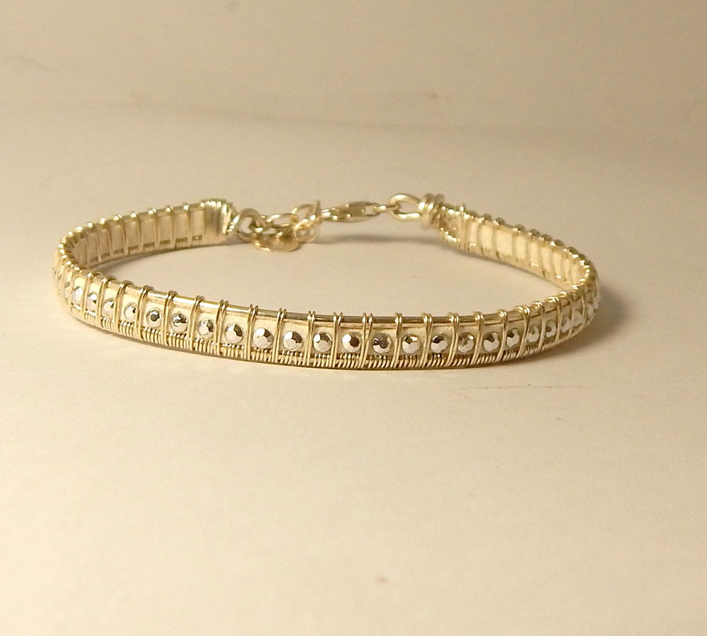 Bracelet tissé en argent 925/cuir — visuel 3