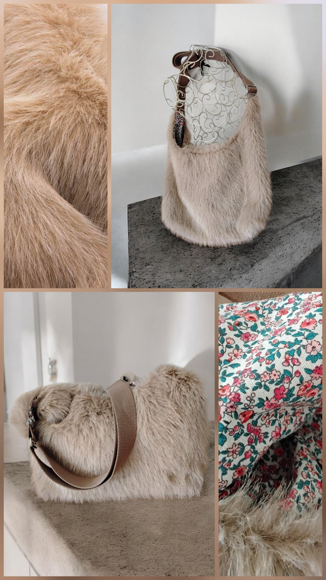 Sac fausse fourrure poils longs — visuel 1