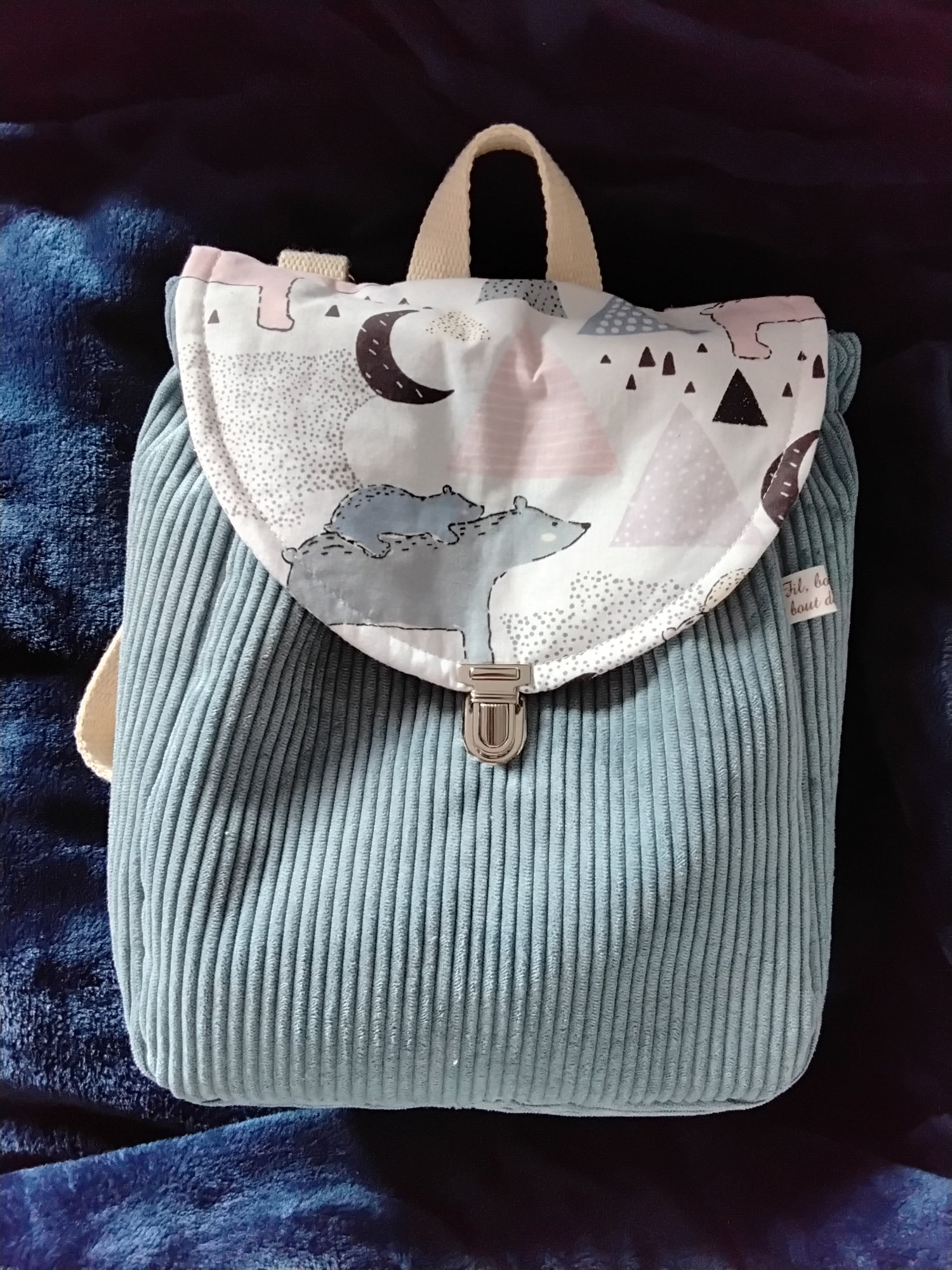 Sac à dos velours — visuel 1