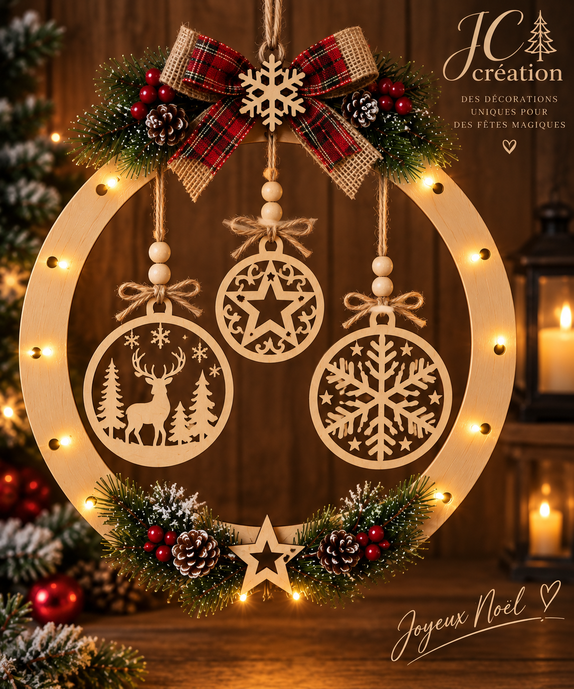Couronnes de Noël suspendu — visuel 1