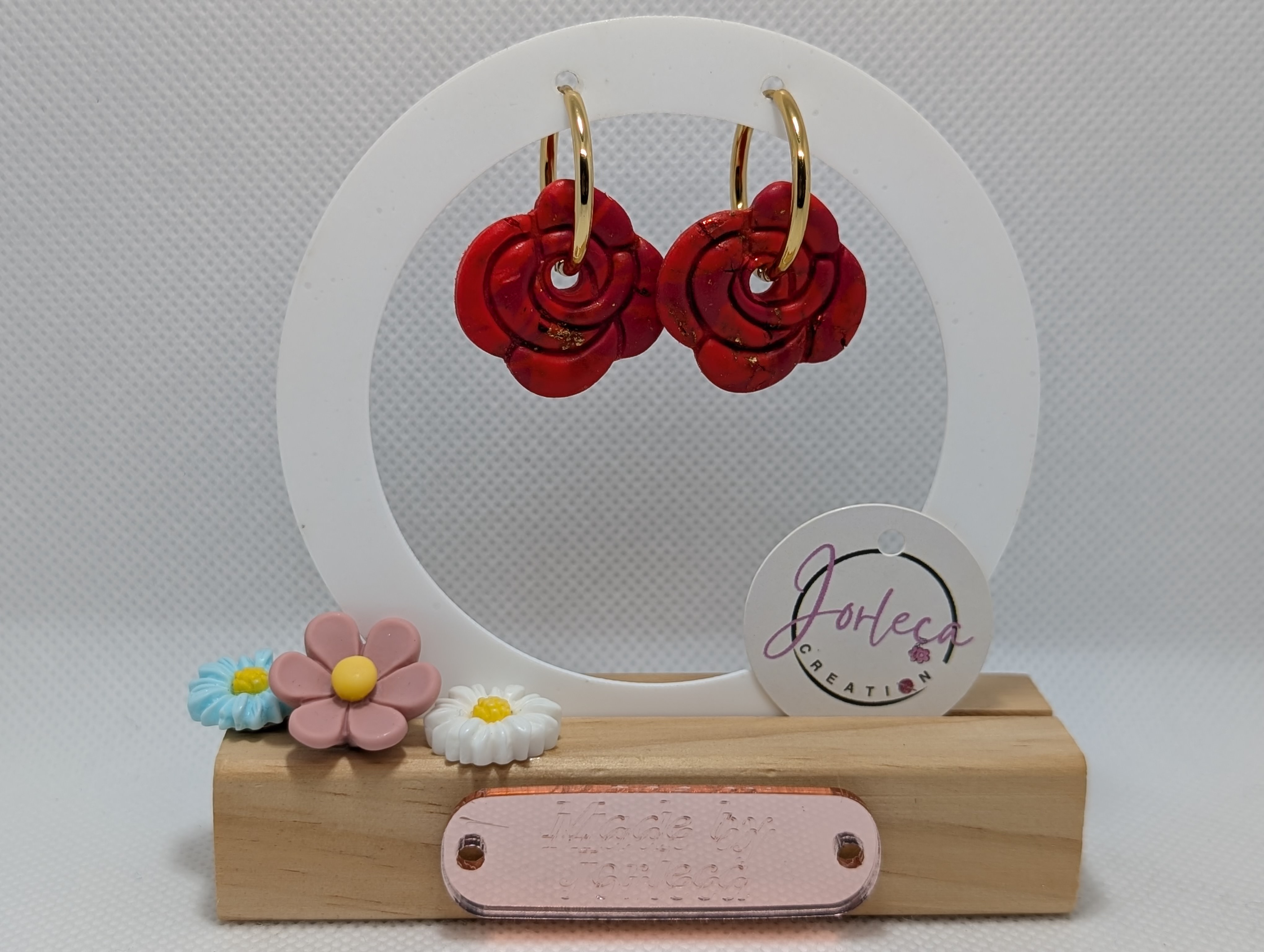 Pampilles pour créoles et pendentif - Collection Amour love - argile polymère - pampilles interchangeables — visuel 3