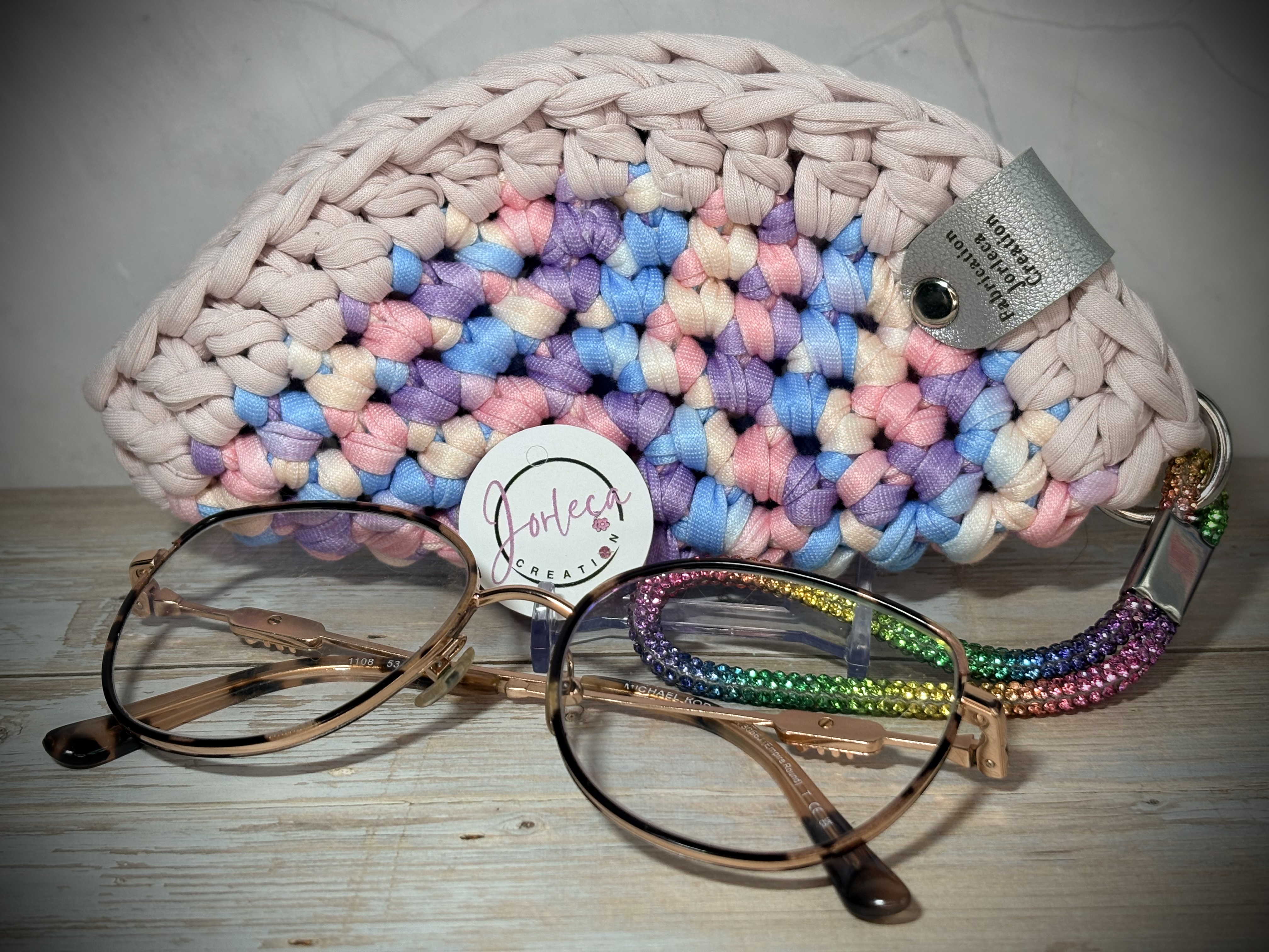 Etui à lunettes fait au crochet, protection à lunettes, pochette à lunettes — visuel 3