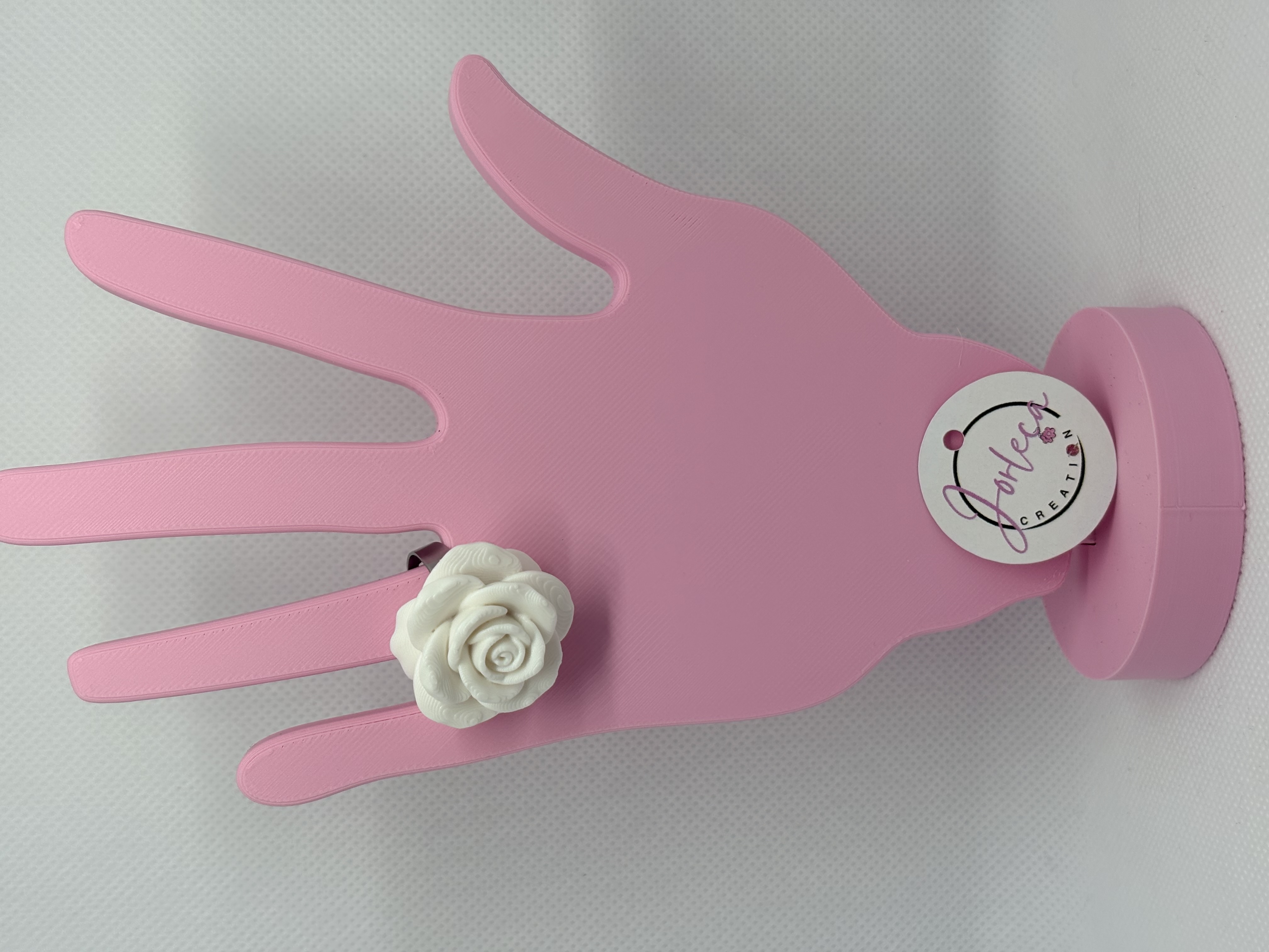 Bague rose imprimée en 3D divers modèles - impression 3D - bague originale  moderne - bijou design - bague statement - cadeau femme — visuel 5