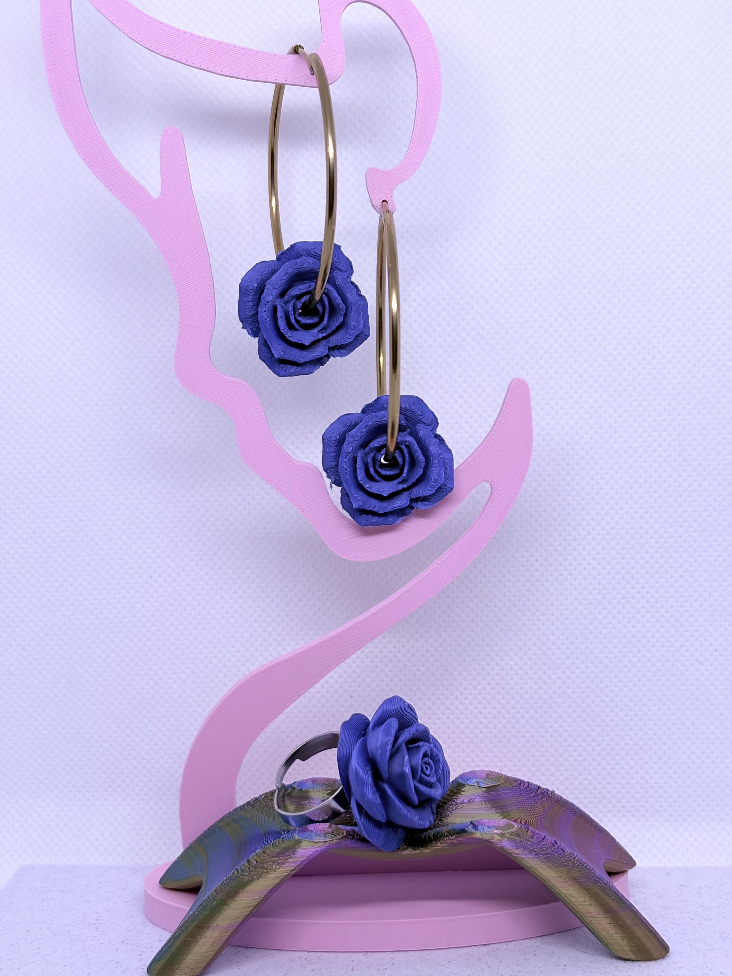 Pampilles collection Jeans pour créoles – Breloques rose en impression 3D – Bijoux interchangeables – Accessoires pour créoles — visuel 5