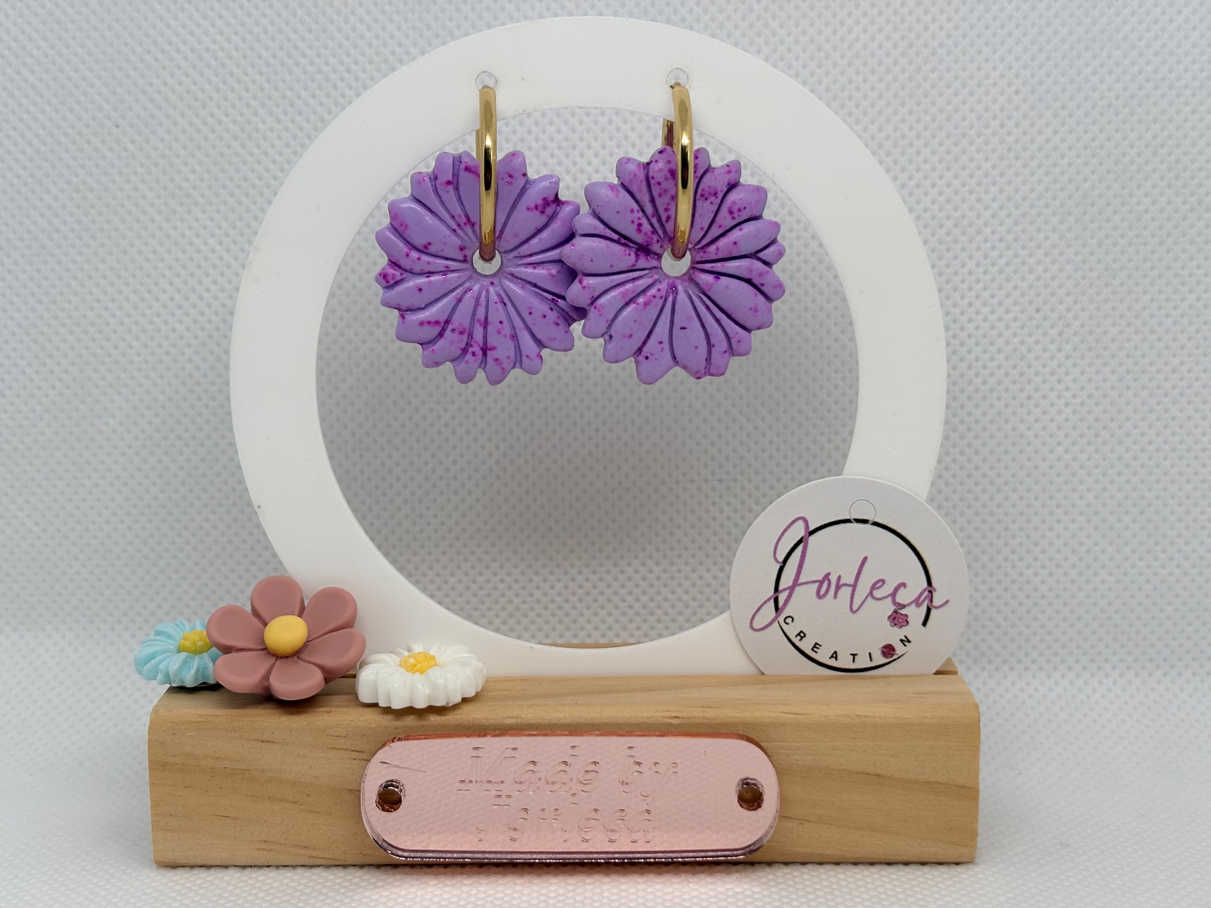 Pampilles pour créoles et pendentif - Les marguerites - argile polymère - pampilles interchangeable, parure — visuel 4