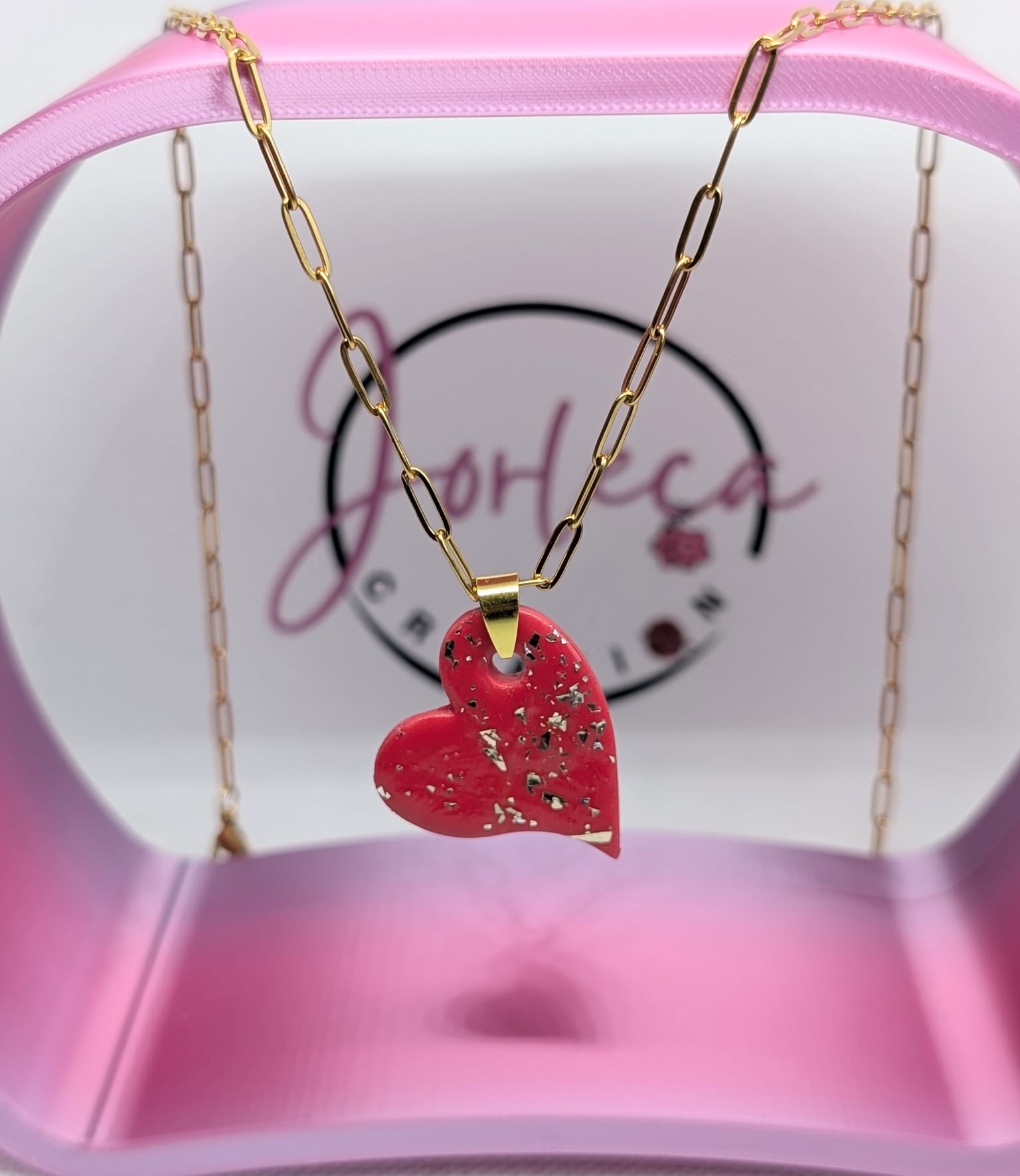 Pampilles pour créoles et pendentif - Collection Amour love - argile polymère - pampilles interchangeables — visuel 5