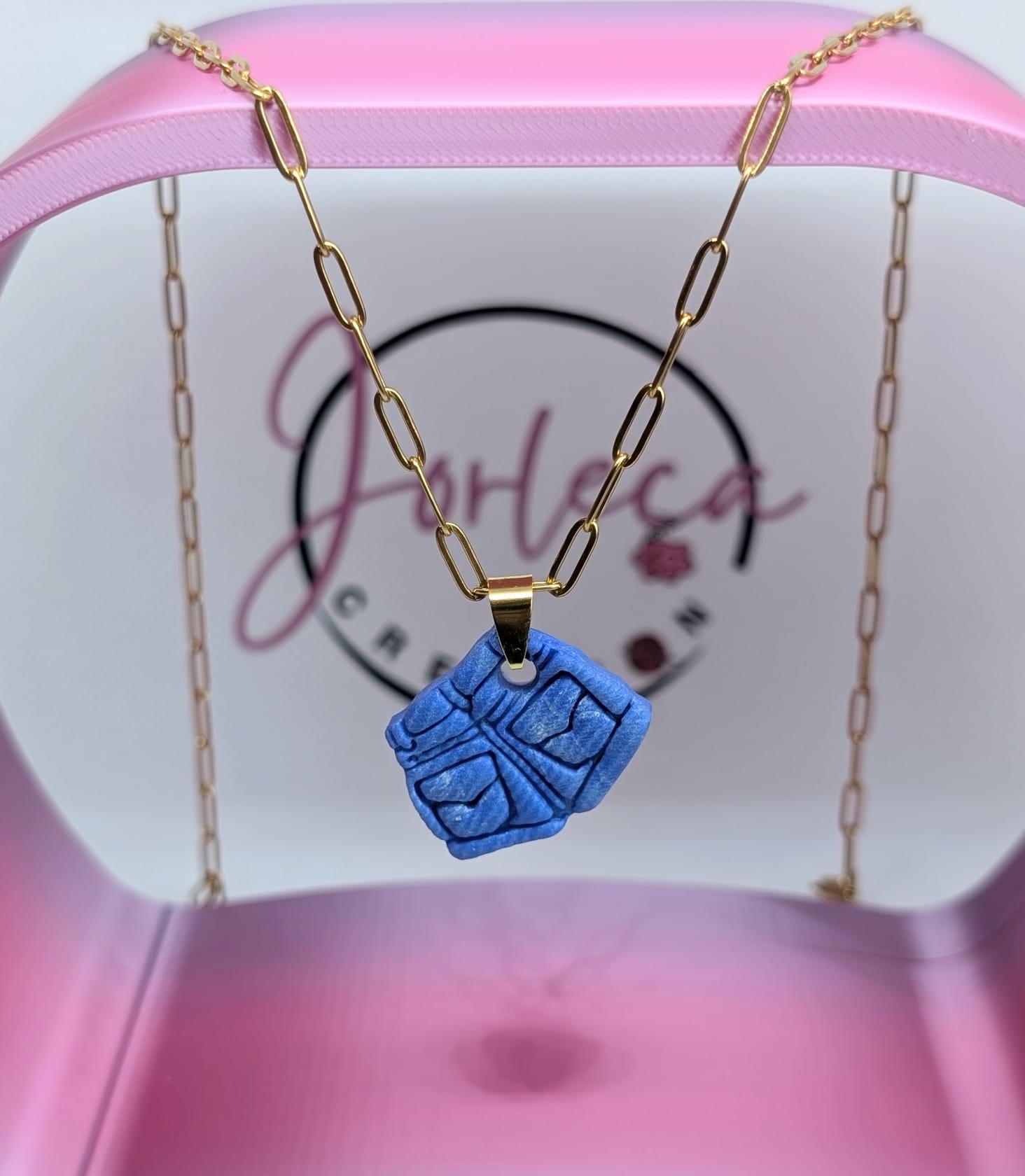 Pampilles pour créoles et pendentif - Short en jeans - argile polymère - pampilles interchangeables, parure — visuel 3