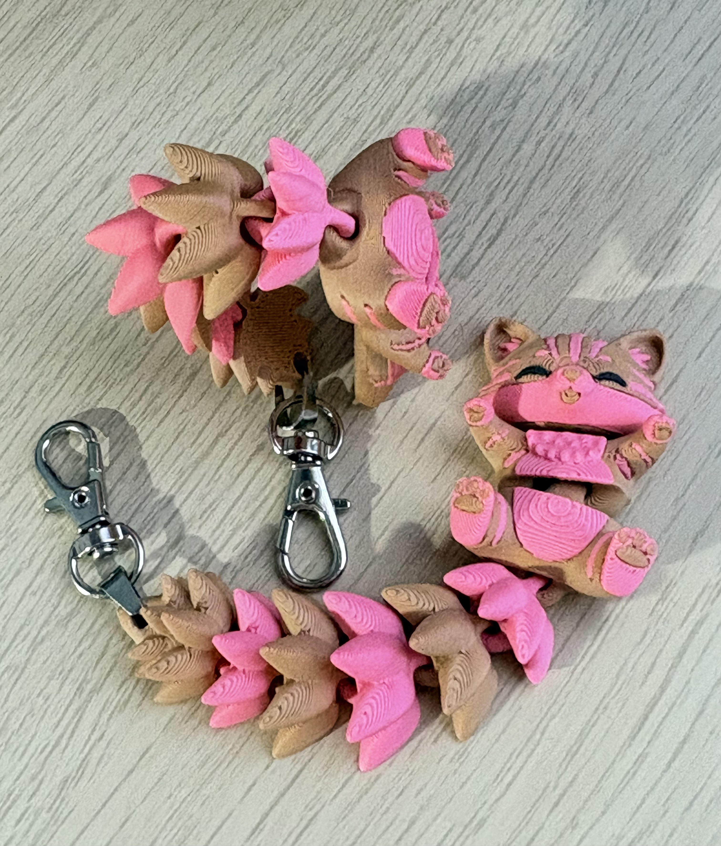 Porte-clés chat, chaton tigré en impression 3D - Charm pour sac - breloque pour sac originale - accessoire coloré — visuel 4
