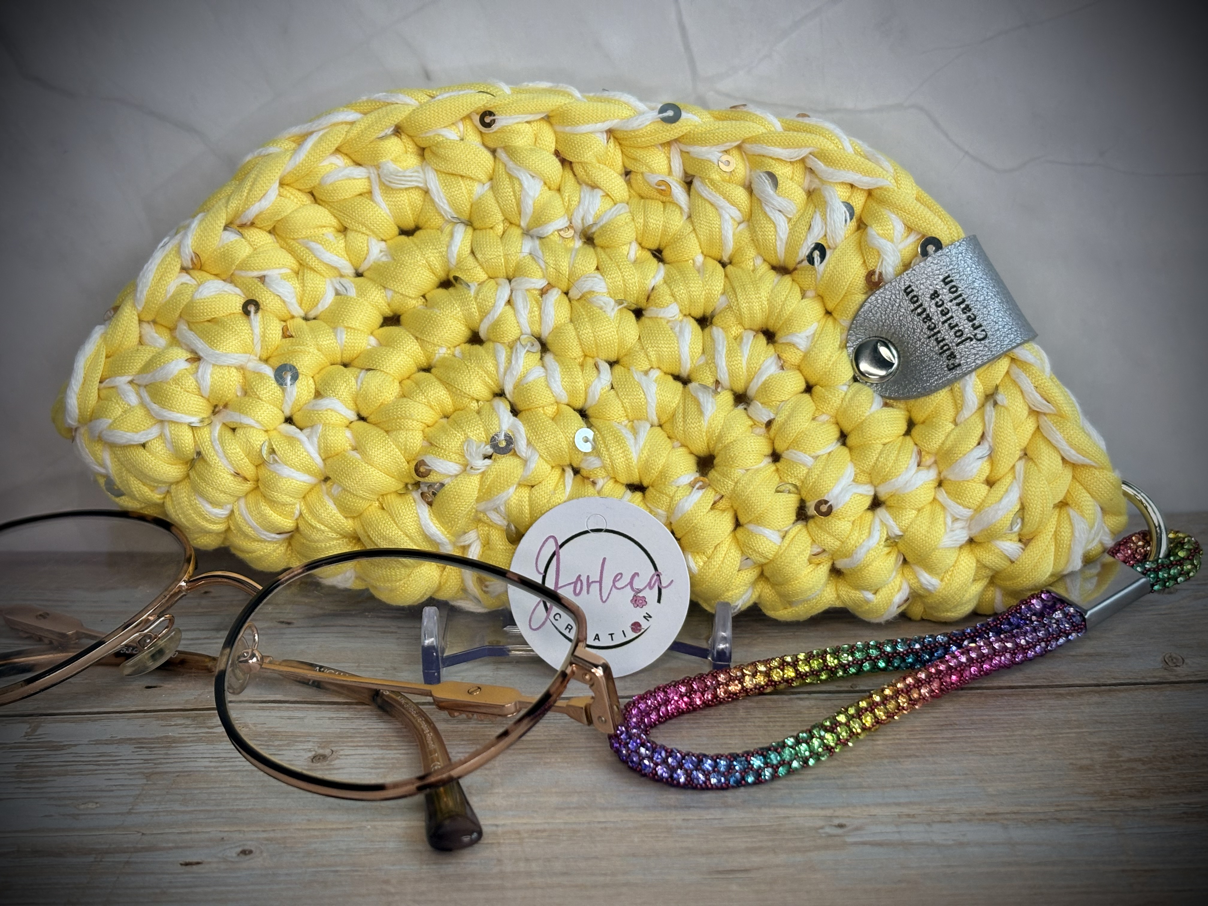 Etui à lunettes fait au crochet, protection à lunettes, pochette à lunettes — visuel 5