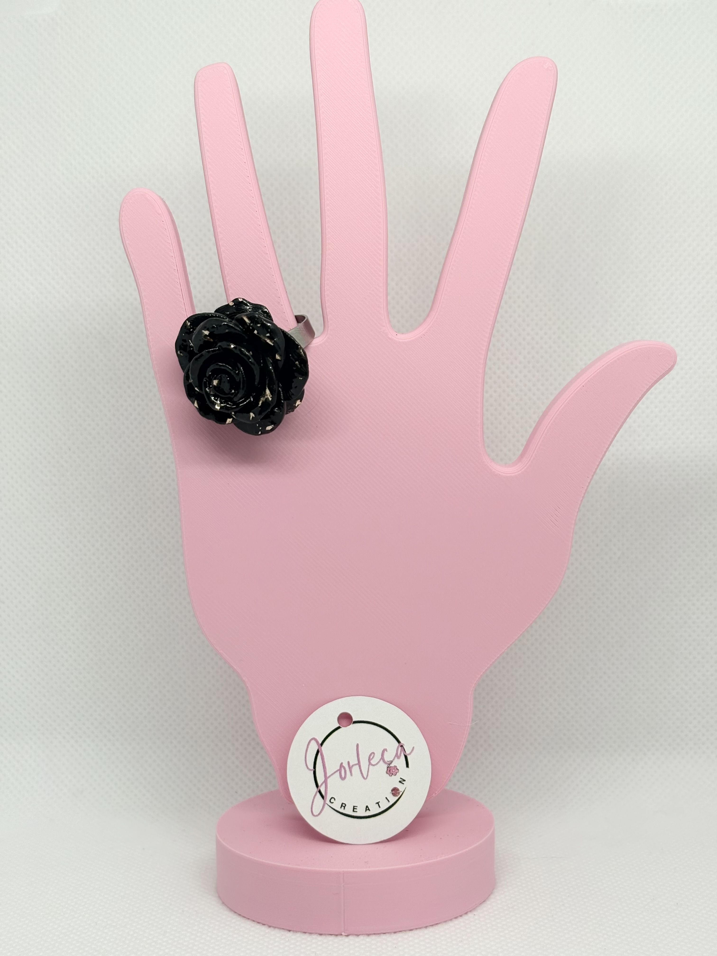 Bague rose imprimée en 3D divers modèles - impression 3D - bague originale  moderne - bijou design - bague statement - cadeau femme — visuel 3