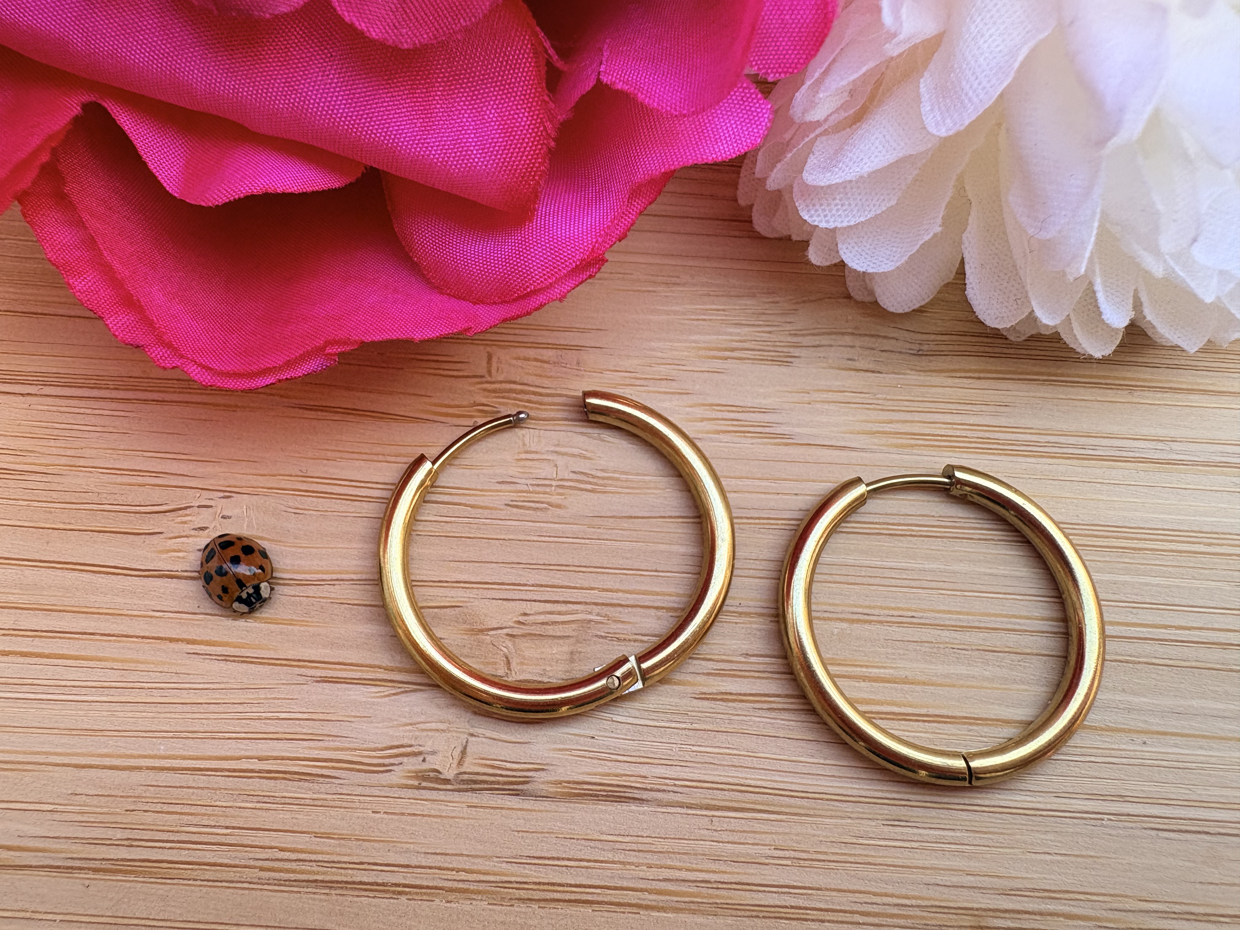 Paire de créoles - créoles dorées ou argentées - boucle d'oreille - accessoire pour pampilles - créoles à personnaliser — visuel 5