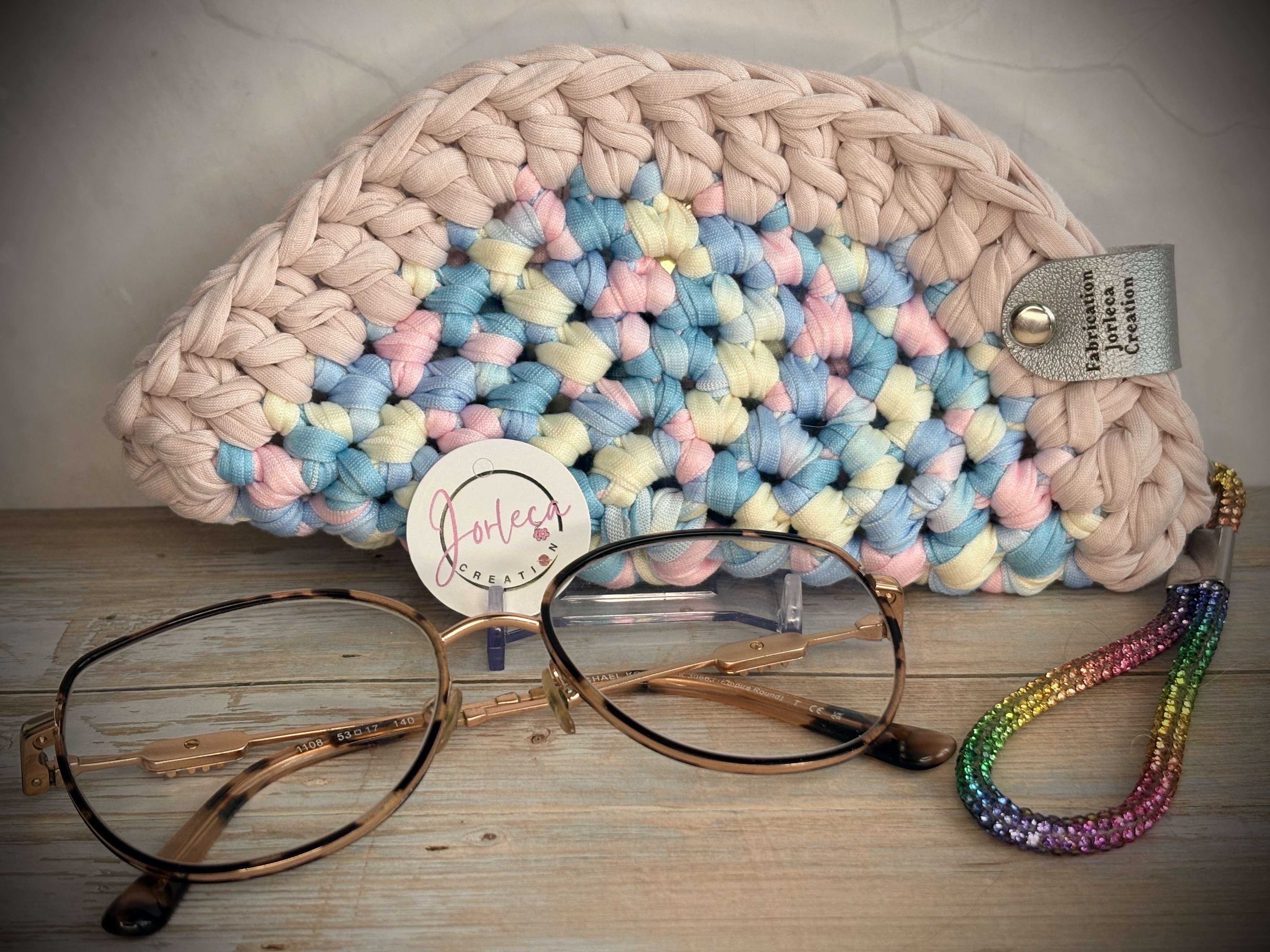 Etui à lunettes fait au crochet, protection à lunettes, pochette à lunettes — visuel 1