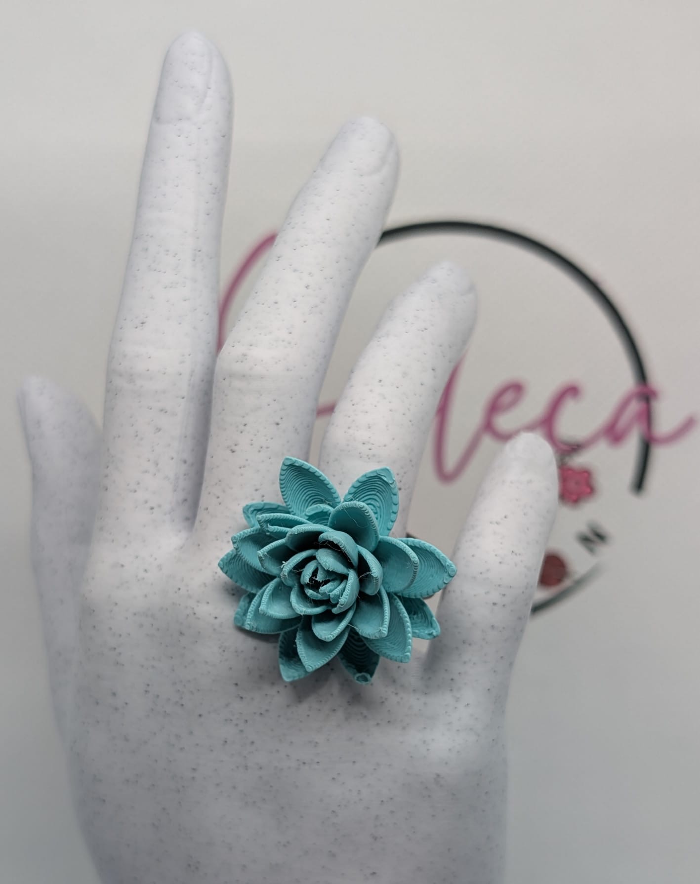 Pampilles pour créoles, bague, pendentif, parure Lotus – Breloques pivoine en impression 3D – Bijoux interchangeables — visuel 2