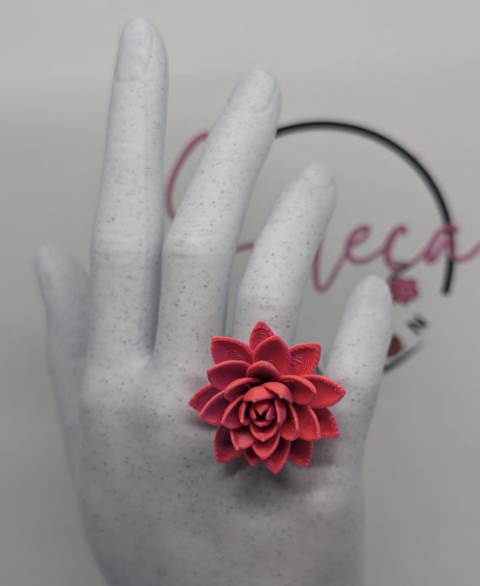 Pampilles pour créoles, bague, pendentif, parure Lotus – Breloques pivoine en impression 3D – Bijoux interchangeables — visuel 5