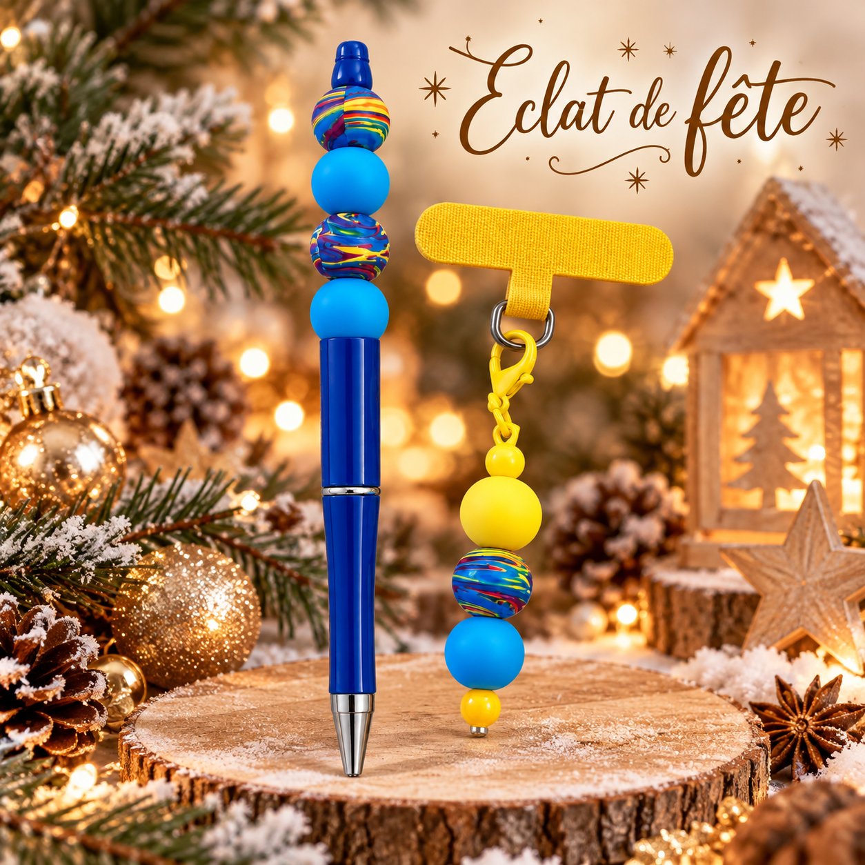 "Duo = Eclat de fête",  stylo et charm de téléphone ✨🎄 — visuel 1