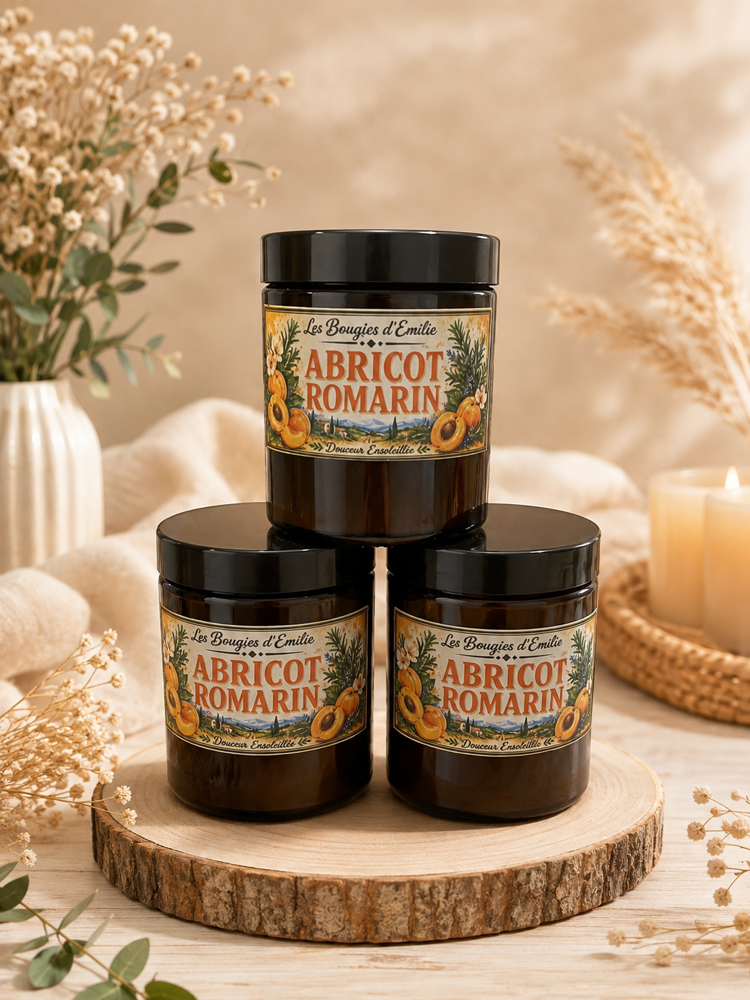 Bougie abricot romarin — visuel 1
