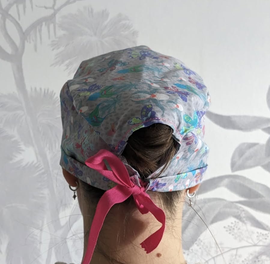 Calot ajustable en coton – Fleurs colorées — visuel 2