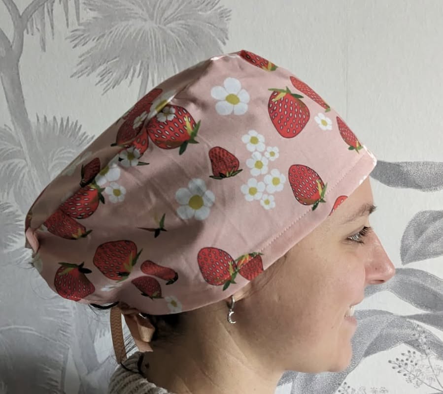 Calot  ajustable en coton – Fraises & fleurs — visuel 2
