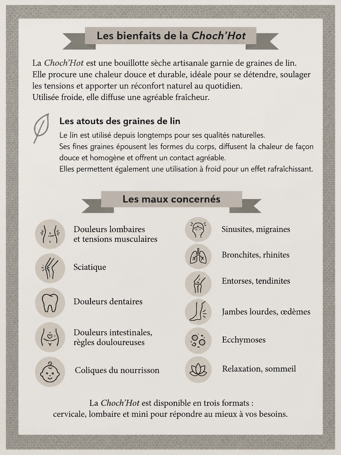 Bouillotte sèche cervicales aux graines de lin bio – Chats japonais — visuel 2