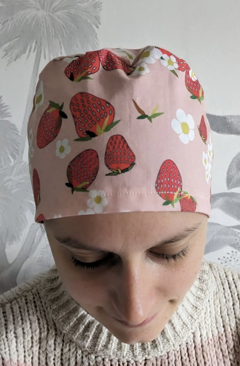 Calot  ajustable en coton – Fraises & fleurs — visuel 1