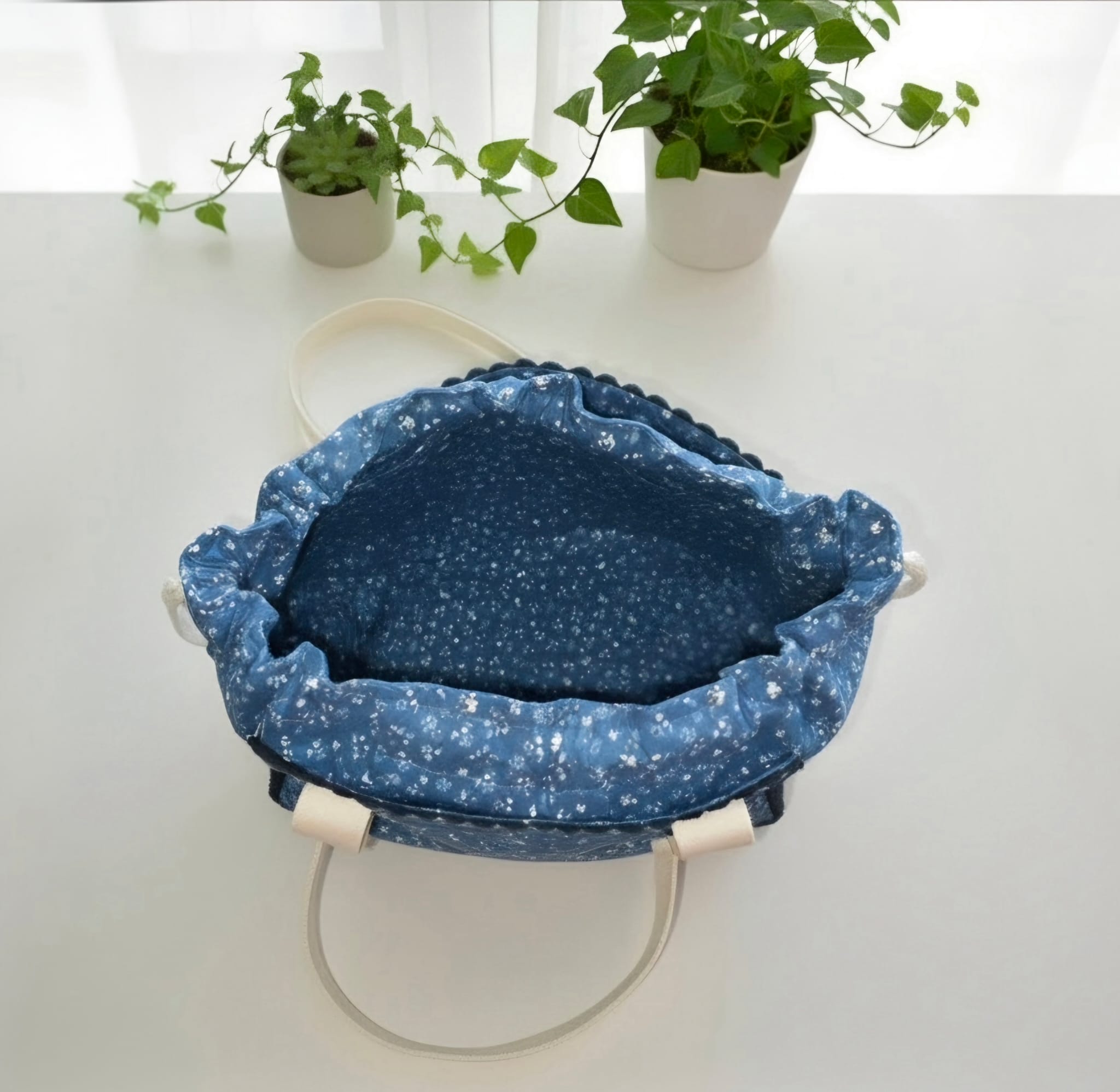 Sac seau Rétro Chic - Bleu & bleu — visuel 4