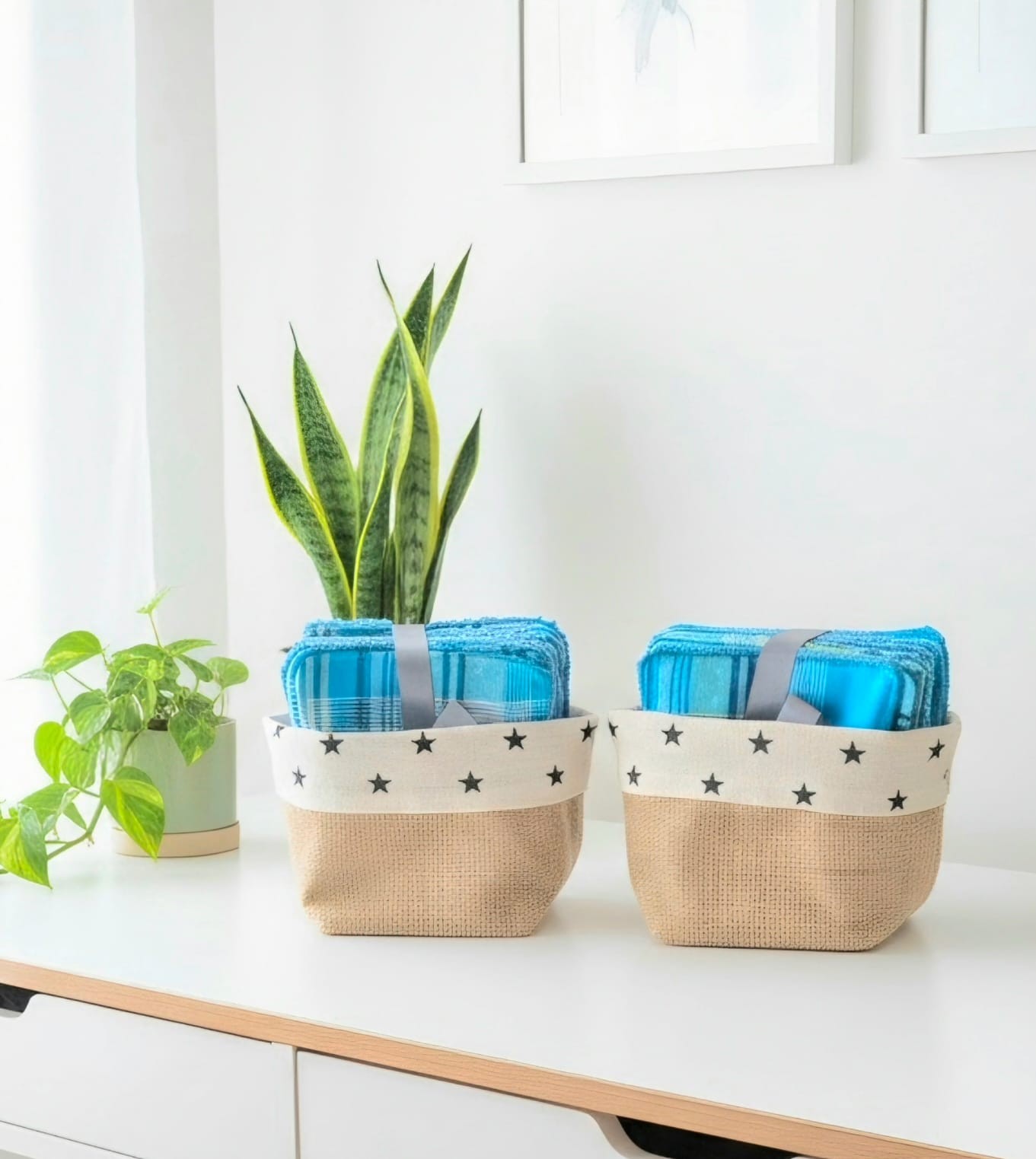 Lingettes réutilisables - Bleu & bleu — visuel 1