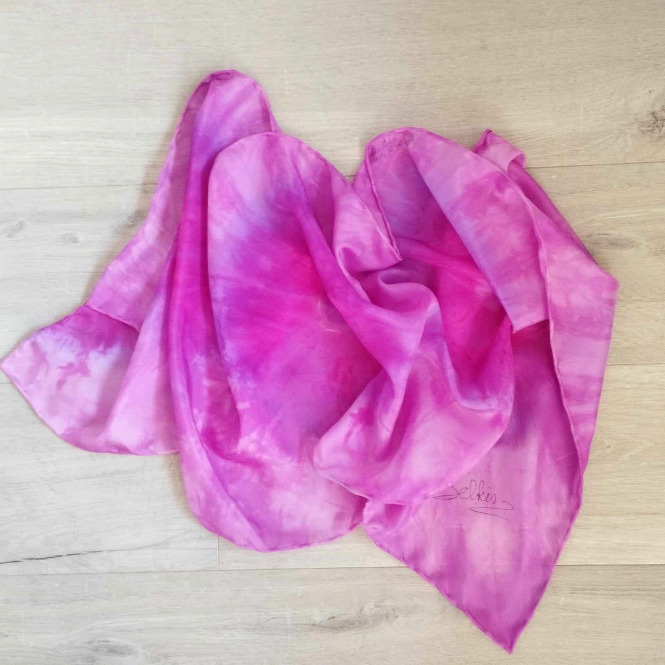 Foulard en soie, écharpe peint main — visuel 1