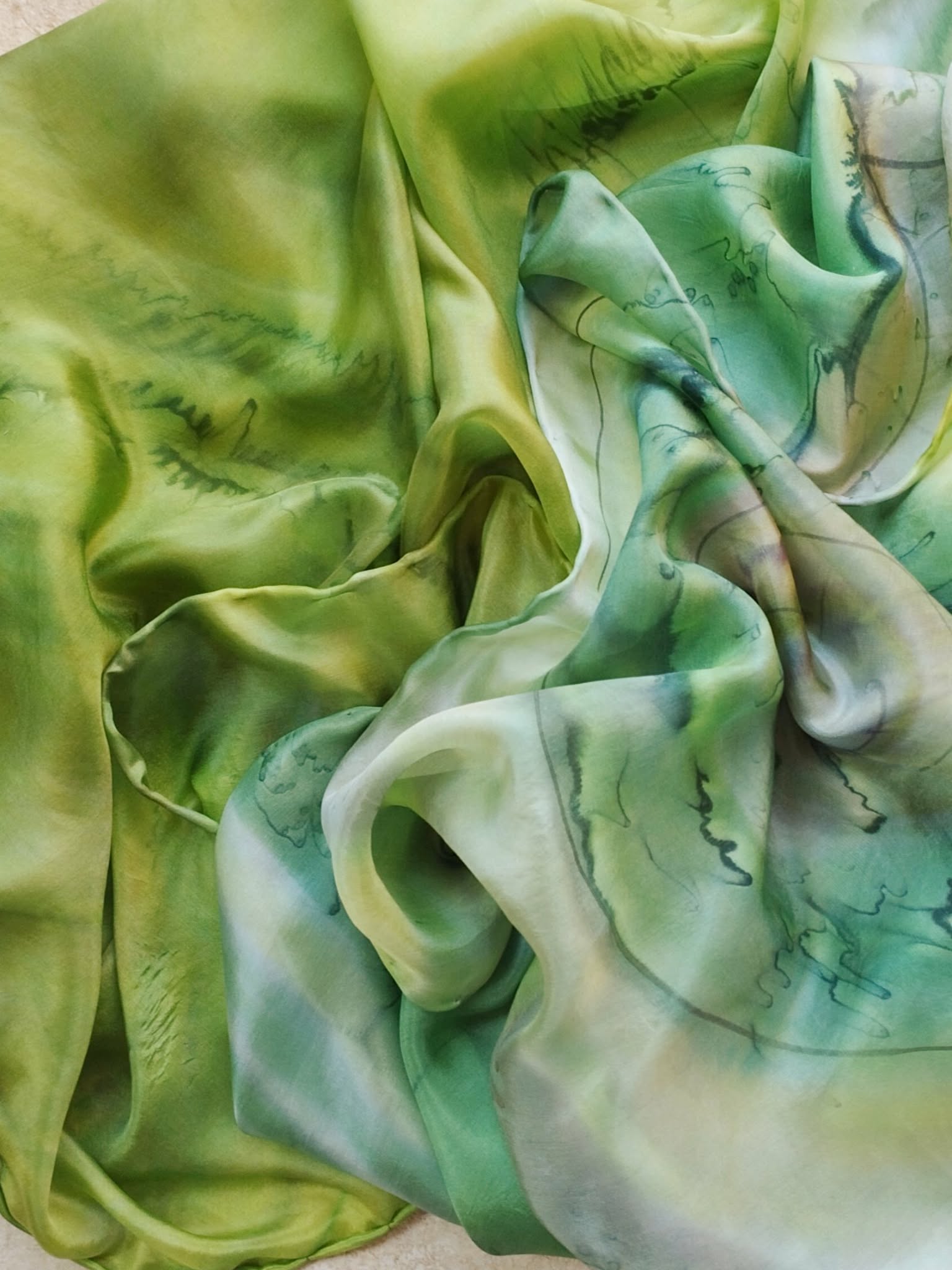 Étole, grande écharpe, foulard, châle en soie naturelle — visuel 1