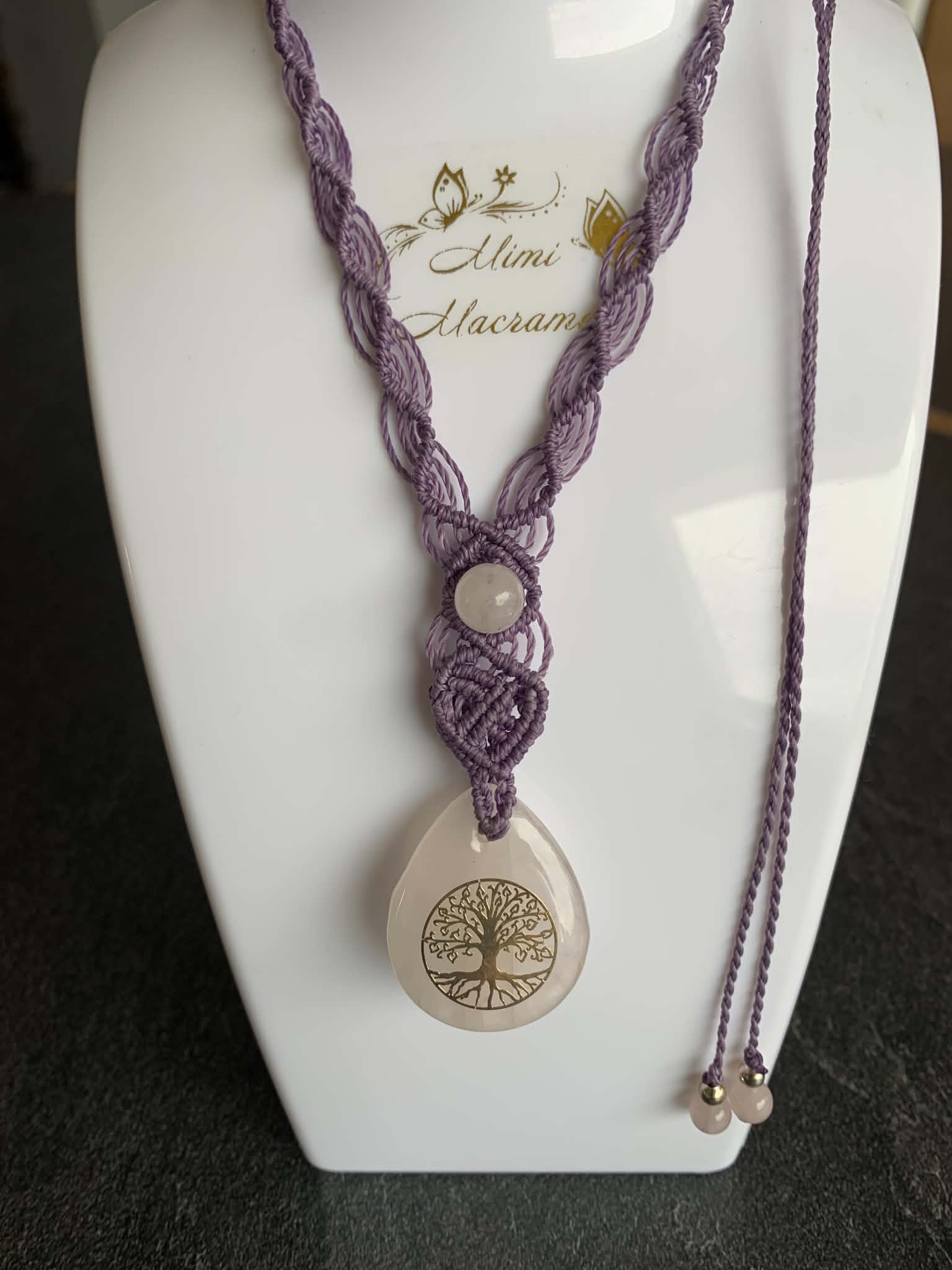 Collier artisanal Arbre de Vie en cristal de roche 🤍 — visuel 1