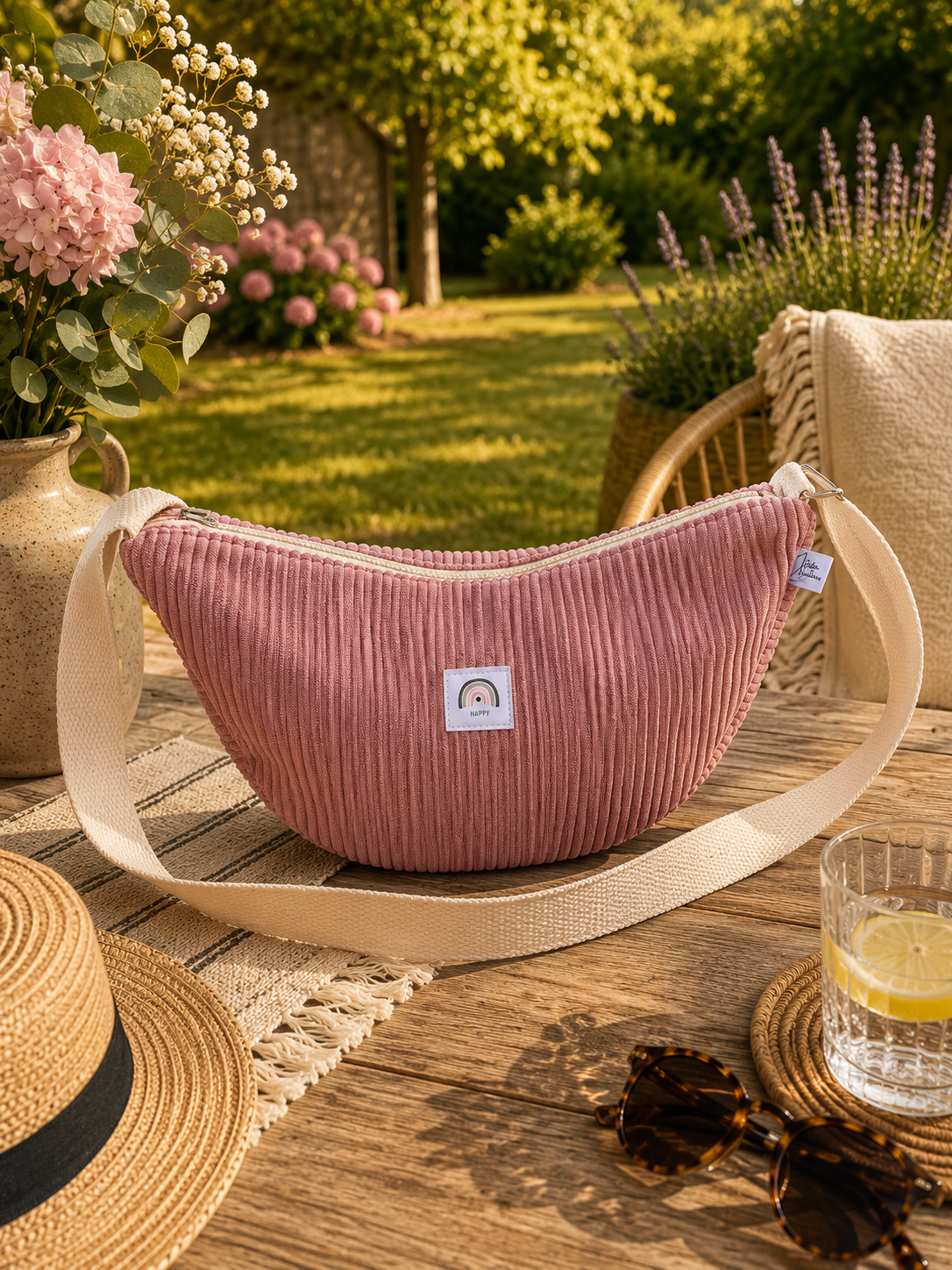 sac demu lune unique en velours côtelé uni — visuel 1