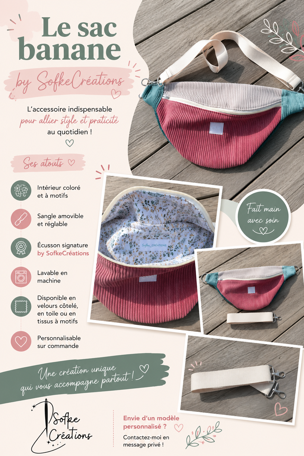 sac banane unique à motifs — visuel 3
