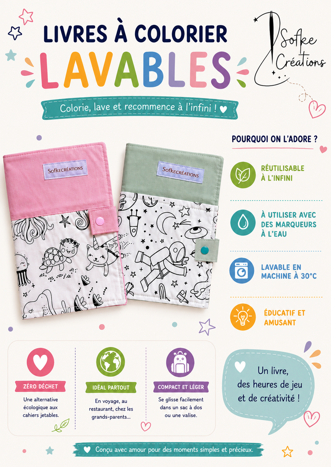 Livre à colorier lavable — visuel 1
