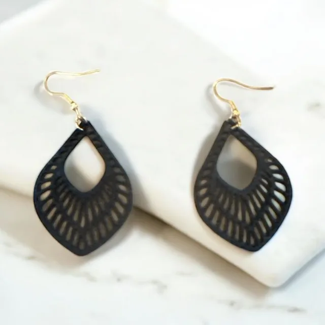 Boucles d'oreilles bois 100% création artisanale — vue 1
