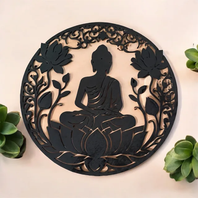 Tableau bois bouddha — vue 1