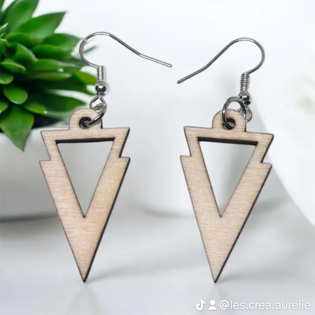 Boucles d'oreilles bois 100% création artisanale — vue 1