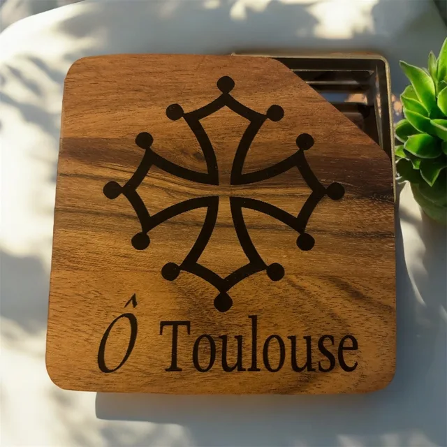 Dessous de verres bois acacia — vue 1