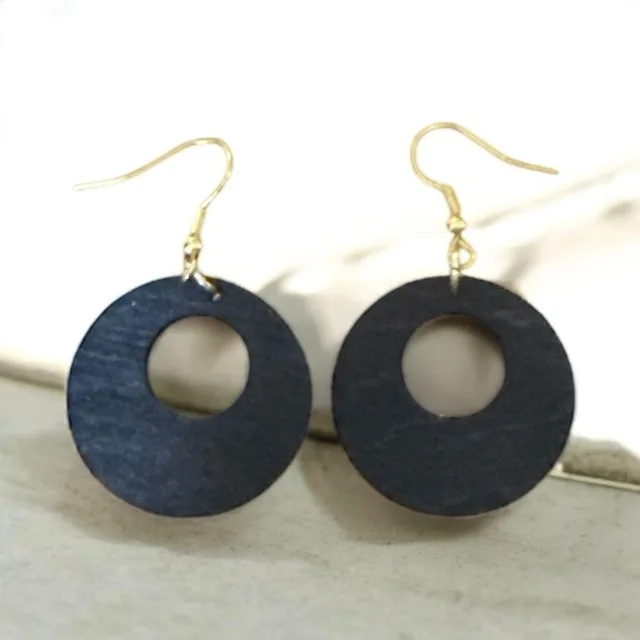 Boucles d'oreilles bois 100% création artisanale — vue 1