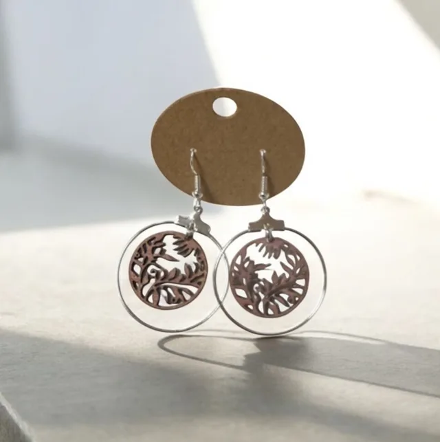 Boucles d'oreilles bois 100% création artisanale — vue 1