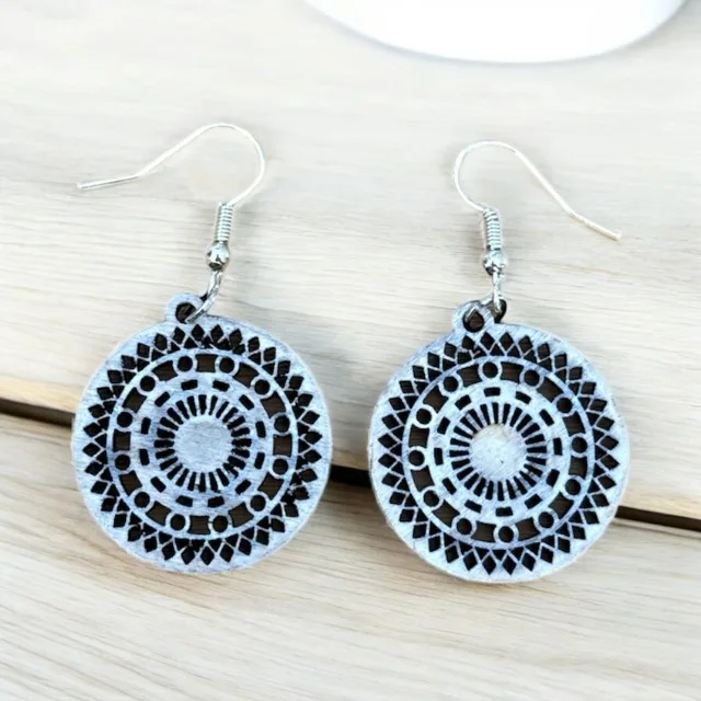 Boucles d'oreilles bois 100% création artisanale — vue 1