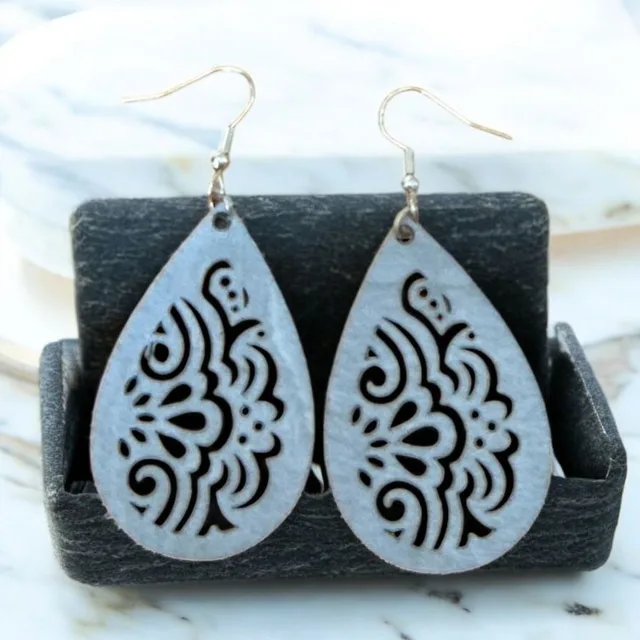 Boucles d'oreilles bois 100% création artisanale — vue 1