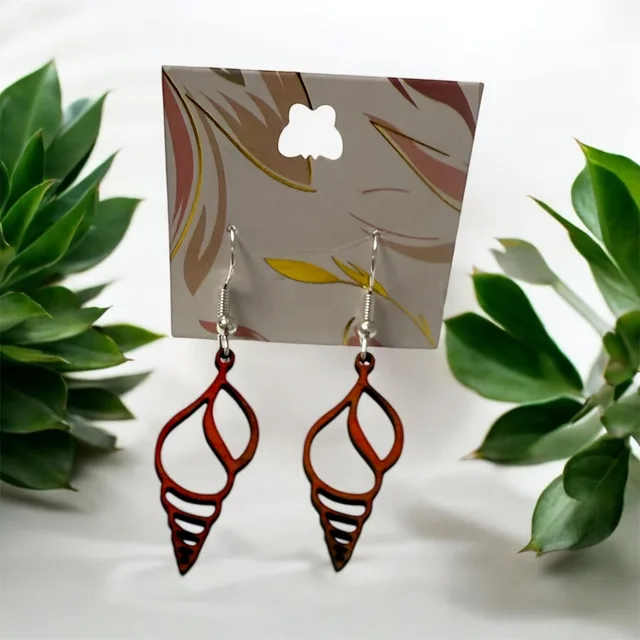 Boucles d'oreilles bois 100% création artisanale — vue 1