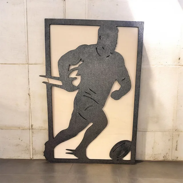 Tableau rugby bois — vue 1