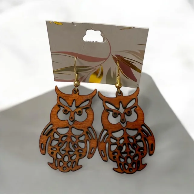 Boucles d'oreilles bois 100% création artisanale — vue 1
