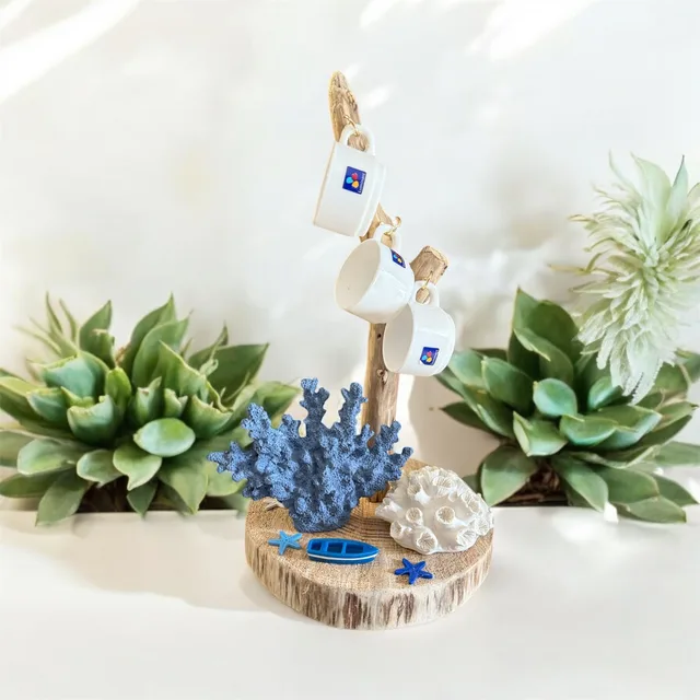 porte tasse, verres, clés, autres en bois flotté — vue 1