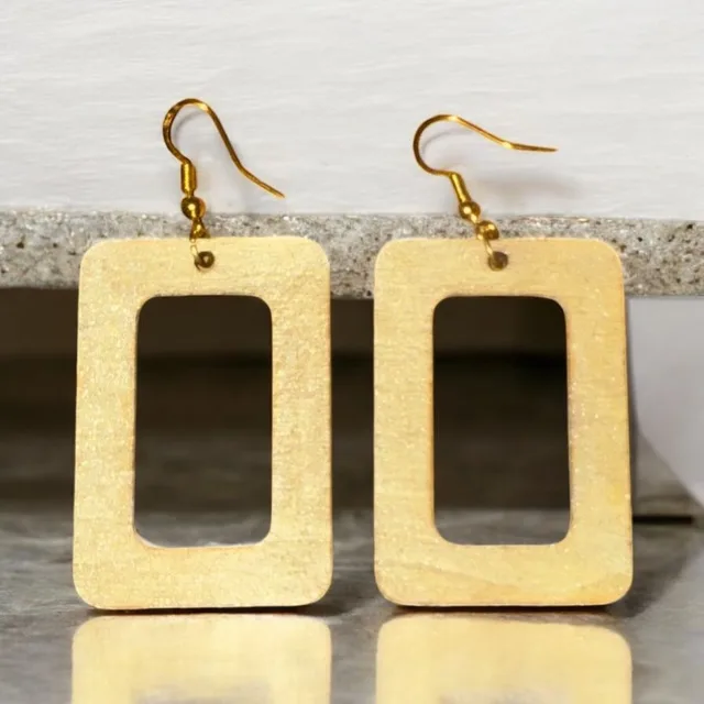 Boucles d'oreilles bois 100% création artisanale — vue 1